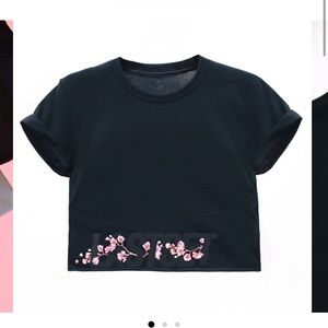 NWT Last Set Co. Cherry Blossom Crop Top Medium